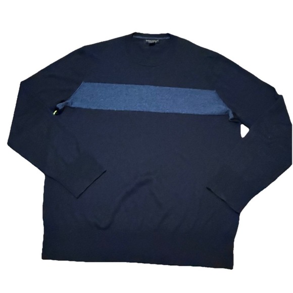 Banana Republic Other - Banana Republic Sweater Mens Large Blue Luxury Blend Silk Cashmere Crew Neck
